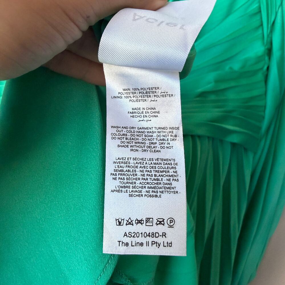 Acler Palms Pleated Midi Dress in Electric Green Size 10 NEW NWT - Picture 9 of 9